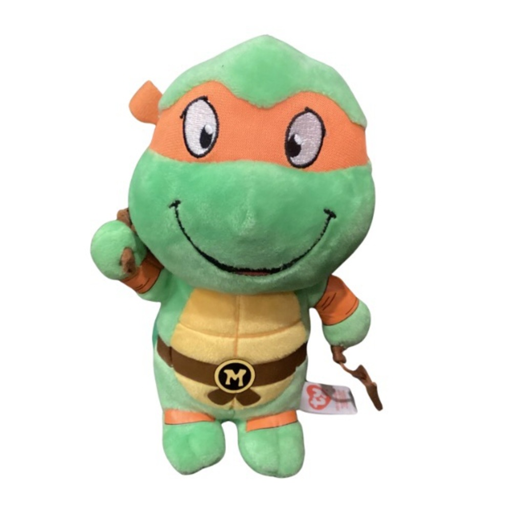 Ty TMNT Michelangelo Teenage Mutant Ninja Turtle Beanie Baby Plush Doll 💜 BOGO